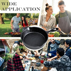 4 Inch Mini Cast Iron Skillet Set with Silicone Mitt, Small Frying Pan with Handle, Pre Seasoned Mini Skillets for Camping, Kitchen Cooking, Indoor and Outdoor (Black)
