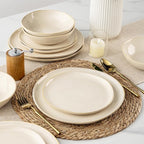 AmorArc Ceramic Dinnerware Sets,Handmade Reactive Glaze Stoneware Plates and Bowls Sets,Highly Scratch Resistant | Dishwasher & Microwave Safe Dishes Set,Service for 6 (18pc)