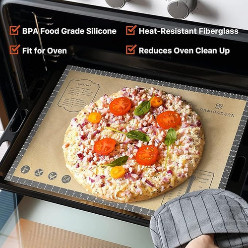 Baking Mat, 26" x 16" Large Silicone Non-slip Baking Pastry Mat with Measurement, Non Stick Silicone Mats for Kitchen Counter, Fondant Mat, Counter Mat, Dough Rolling Mat, Oven Liner, Pie Crust Mat