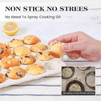 1 Pc Mini Muffin Pan with Metal Reinforced Frame, 24 Cups Nonstick Silicone Cupcake Tray for Baking, Food Grade Small Muffin Molds with Handles (Cream)