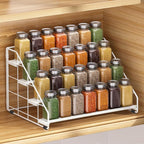 Spice Rack Organizer for Cabinet, 4 Tiered Spice Rack Organizer, Tiered Adjustable Spice Shelf for Kitchen (White-1Pcs)