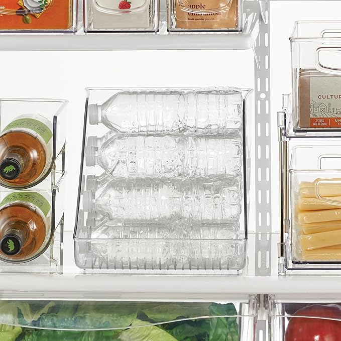 iDesign Water Bottle Organizer for Fridge - Clear - Made in USA