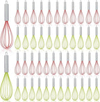 48 Sets 8 Inch Whisks Bulk DIY Fillable Whisk Gifts Colored Silicone Whisks for Cooking Heat Resistant Egg Beaters for Candy Holder Party Favors