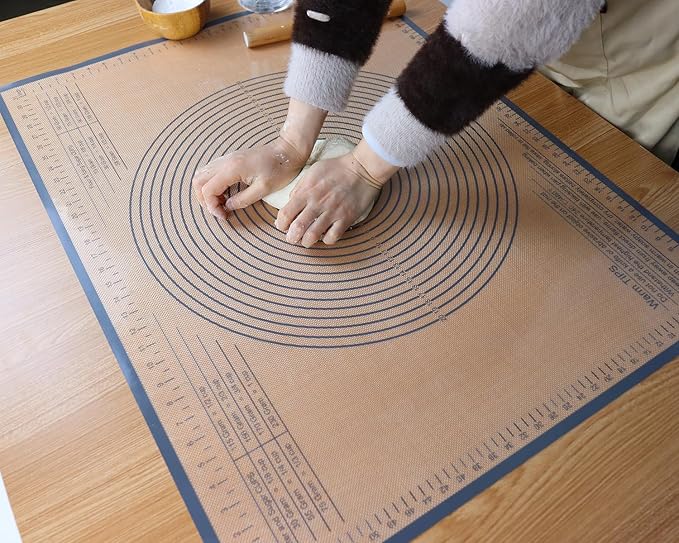 Silicone Pastry Mat 34x26 Inch Nonstick Baking Mat -Perfect for Dough, Pastry, Dough Rolling, Kneading Board, Pie Crust, Bread, Fondant, Pasta/Pizza, Kitchen Counter Mat