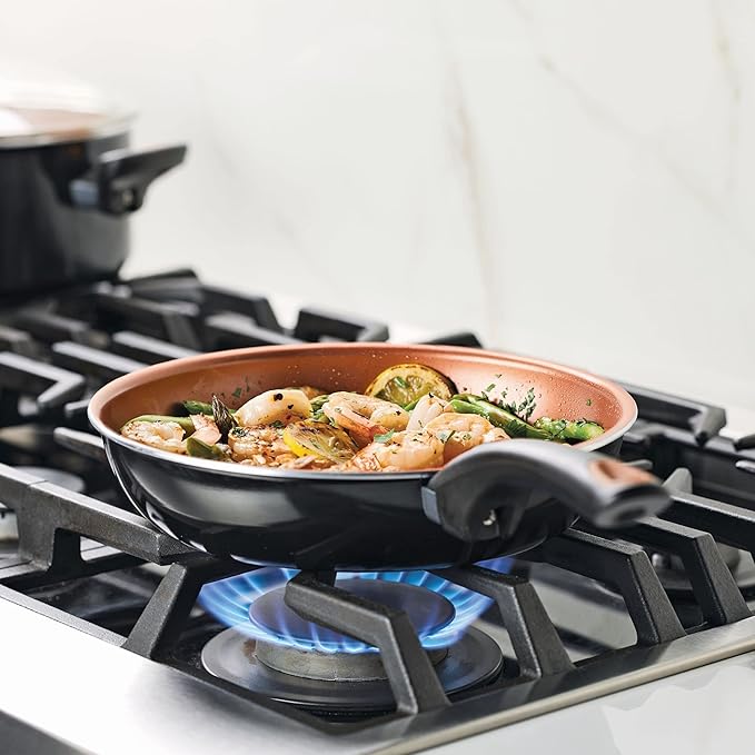 Farberware Glide Nonstick Frying Pan Set / Fry Pan Set / Skillet Set - 9.25 Inch and 11.25 Inch , Black