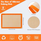 Nuanchu 8 Pieces Silicone Baking Mat Non-stick Silicone Baking Half Sheet 16.5'' x 11.6'' Silicones Cookie Sheet Easy Clean Oven Cookie Liner for Oven Making, Macaroon, Bread Pastry (Orange)