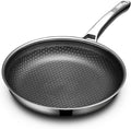Non Stick Frying Pans 12 inch, Hybrid Frying Skillets Nonstick,non stick Stainless Steel Braiser Pans, Dishwasher and Oven-Safe Chef Pan, Induction Compatible Cooking Pan, PFOA Free