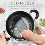 Cook N Home Basics Nonstick Frying Pan Set, 8/9.5/11-Inch 3-Piece Non Stick Saute Fry Pan Skillet Set, Black