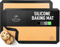 Zulay Kitchen Silicone Baking Mat 2-Pack (16.5"x11.6") – Reusable Nonstick Silicone Baking Sheets for Oven, Pastry, Cookies & More – Easy to Clean, Heat Resistant (Black)