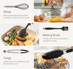 Silicone Cooking Utensils Set, 28 Pcs Kitchen Utensils Set 446°F Heat Resistant Spatula Set, Food Grade Silicone and Stainless Steel Handle Kitchen Gadgets for Nonstick Cookware BPA Free