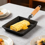 Tamagoyaki Pan, Cast Iron Japanese Omelette Pan for Breakfast, Perfect Rolled Eggs - Rectangular Egg Skillet for Gas & Induction Stovetops - Naturally Nonstick Surface When Seasoned, 7.2 x 6.1 inches