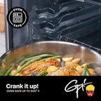 Guy Fieri's Flavortown 8-Quart Stainless Steel Stock Pot with Tempered Glass Lid - Kitchen Cookware with Tri-Ply Base, Oven & Dishwasher Safe, Compatible with Induction, Gas & Electric Stovetops
