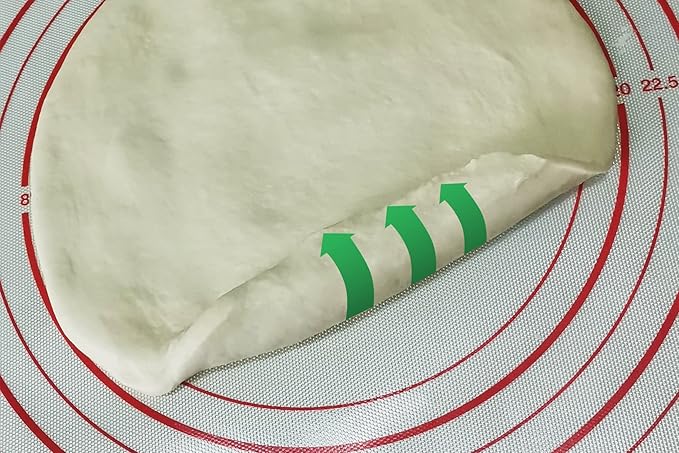 Yansumi silicone pastry non stick baking mat with measurement fondant mat with three sizes for silicone baking mat, counter mat, dough rolling mat,fondant/pie crust mat (Red, 24"L x 16"W)