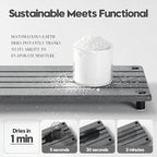Razborci Instant Dry Sink Caddy Kitchen Sink Organizer, Quick Drying Stone Tray Diatomite Sponge Holder Soap Dish, Bathroom Countertop Fast Dry Water Absorbing Vanity Rack, Dark Gray,12" x 5"
