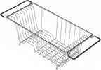 Simple Houseware Over Sink Counter Top Stainless Steel Dish Drainer Drying Rack, Chrome