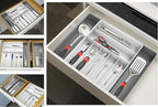 Simple Houseware Expandable Kitchen Drawer Flatware Organizer, Gray/White