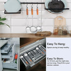 Stainless Steel Kitchen Utensils Set with Wooden Handle for Cooking 9 PCS with Solid and Slotted Spoon, Fork, Spatula, Ladle, Skimmer, Slotted Tunner, Spaghetti and Large Spoon