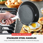 GreenPan x Bobby Flay 10” & 12” Hard Anodized Ceramic Nonstick Frying Pan Set, PFAS-Free, Induction Compatible Skillets, Oven & Broiler Safe to 600˚F, Dishwasher Safe, Black