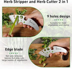 Plys Herb Stripper Tool 9 Holes - Stainless Steel Kitchen Herb Stripping Tool, Herb Leaf Peeler for Kale, Chard, Collard Greens, Rosemary, Thyme, Parsley and Basil, 2025 Professional Kitchen Gadgets
