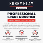 GreenPan x Bobby Flay 4.5QT Nonstick Saute Pan with Glass Lid, PFAS-Free Diamond Ceramic, Induction Suitable, Stay-Cool Silicone Handle, Easy Clean Dishwasher & Oven Safe, Graphite