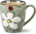 Maxdot 1 Pcs 12oz Ceramic Coffee Mugs Sets Glazing Process Cappuccino Mug Floral Ceramic Tea Cups Mother's Day Idea Gift for Women Mom Porcelain Cup for Coffee, Cocoa, Tea, Latte (Fresh)