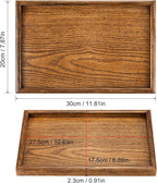 PATIKIL Wood Serving Tray 30x20cm/12x8 Inch Outer Base, Rectangular Decorative Platter for Home Decor Kitchen Table Candle Holder, Brown