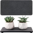NiuYichee 2 Pcs Water Absorbing Stone Trays, Kitchen/Bathroom Sink Soap Dish, Diatomite Tray Used for Hand Soap & Cosmetic Bottles in The Modern Home, 4" W x 8.3" L, Dark Gray