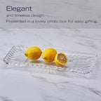 Mikasa Estate Crystal Glass Rectangular Serving Decorative Tray, 14.75 Inch