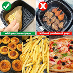 Air Fryer Liners Disposable,200PCS Victoyaw 10 Inch Square Air Fryer Parchment Paper Liners for 8-12QT Air fryer,Easy to Clean Non-Stick Waterproof Airfryer Paper Liner