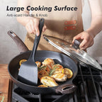 SENSARTE Ceramic Nonstick Frying Pan Skillet with Lid, 12.5 Inch Non Stick Pan Omelette Pans, Healthy Kitchen Cooking Chef's Pan, Free of Intentionally Added PFOA/PFOS, Induction Compatible, Black