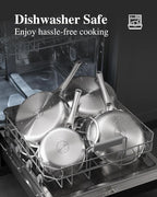 Stainless Steel Frying Pans Set with Lid,PFOA&PTFE Free Tri-Ply Skillets,Chef's Pan Set(8+10+12inch) Frying Pans for cooking,Induction Cookware Sets,Dishwasher and Oven Safe Kitchen set