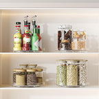 4 Pack 9 Inch Clear Lazy Susan Turntable Organizer, Non-Skid Rotating Tray for Cabinet, Kitchen Pantry Organization and Storage, Acrylic Spinner for Refrigerator, Bathroom Vanity and Spice Rack