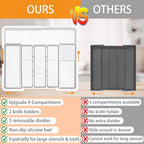 Homecor Kitchen Drawer Organizer Large Expandable Silverware Organizer, Utensil Holder and Flatware Tray, Kitchen Spatula Tools and Gadgets Storage with Removable Knife Blocks and 3 Dividers, White