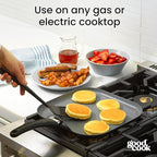 GoodCook Everyday Griddle Pan Ceramic Nonstick Aluminum Construction for Even Heating Non-Toxic PTFE & PFOA Free, 11-Inch, Black