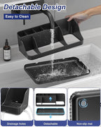 Bathroom Counter Organizer and Storage, 7 Slots Detachable Toothbrush Holders for Bathrooms, Anti-Slip Electric Toothbrush and Toothpaste Holder Countertop Vanity Organizer Accessories for Adults Kids