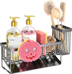 Sponge Holder for Kitchen Sink,Smiley Face Sink Caddy with Removable Brush Holder,Self-Draining Sponge Caddy for Sponge,Soap,Dish Brush,Scrubber,Kitchen Essentials and Gadgets