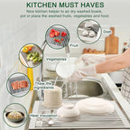 HANZENMA Roll Up Dish Drying Rack Over The Sink Kitchen Roll Up Sink Drying Rack Multipurpose Foldable Sink Drying Mat, Heat-Resistant, Anti-Slip & Anti-Rust Dish Rack for Kitchen, 20.5" x 13", White