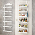 bukfen Over the Door Pantry Organizer, 6-Tier Adjustable Basket Kitchen Pantry Door Organization and Storage, Heavy-Duty Metal Hanging Kitchen Spice Rack, D6.3 x W17.32 x H50.60 inch, 1 Pack