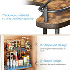Lazy Susan Organizer Spice Rack - Spice Organization for Cabinet Height Adjustable Rotating Lazy Turntable, Pantry Kitchen Wood Revolving Seasoning Organizer (Vintage, 12 Inch)