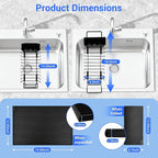 Dish Drying Rack, Stainless Steel Expandable in Sink & Countertop, Space Saving with Silicone Mat and Drying Rack for Kitchen, Rv, Commercial Use