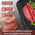 Broiler Pan for Oven Nonstick 16.75” x 13” Ceramic Coated - Broiling Pan for Oven Withstands Heat up to 550° F Heavy Duty Broil Pans and Rack Circulates Heat and Drains Fat (Speckled)