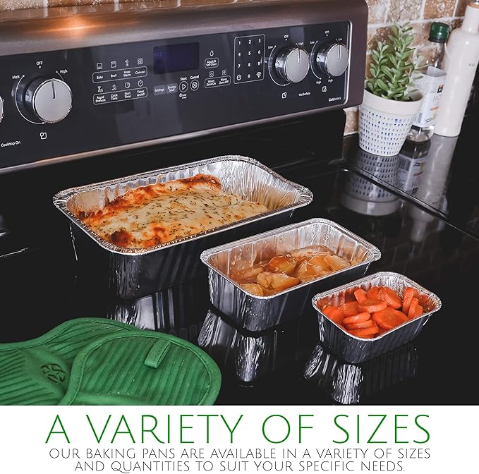 PLASTICPRO [1 Lb 100 Pack Disposable Loaf Pans Aluminum Tin Foil Meal Prep Bakeware - Cookware Perfect for Baking Cakes, Bread, Meatloaf, Lasagna 1 Pound 6'' X 3.75'' X 2''
