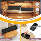 P&P CHEF Loaf Pan Set, 9 x 5 Inch Bread Pans, Stainless Steel Loaf Toast Baking Pans For Bread Meatloaf Lasagna Cake, Healthy & Non Toxic, Oven Safe& Easy Clean, (Black, 6Pcs)