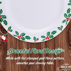 WDF 350pcs Christmas Plates and Napkins Set - Exquisite Holly Design - Christmas Dinnerware Set of 50 Plastic Plates 50 Red Silverware Set&Cups& Napkins