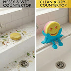 Cute Hanging Sponge Holder with Drainage & Legs, 3D Printed Funny Sink Stand for Round Sponges, Aesthetic Kitchen Sink Edge Organizer, Countertop Decor, Quick-Drying Storage Cleaning Gadget