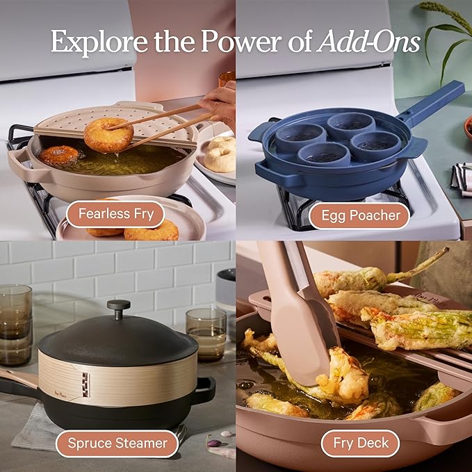 Our Place Always Pan 2.0-10.5” (2.6 Qt) Nonstick, Toxin-Free Ceramic Cookware | Patented 10-in-1 Aluminum Frying & Sauté Pan | Safe for Oven, Induction & All Cooktops up to 450°F | Forget-Me-Not Blue