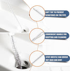 35.5inch Drain Clog Remover(1pcs), 25inch Drain Snake Hair Remover(6pcs) ＆ Cleaning Brush(2pcs), Hair Catcher Drain Auger Cleaner Tool Set For Toilet, Kitchen Sink, Bathroom Tub, Sewer, 9 Pack