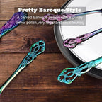 Runfly Gorgeous Retro Royal Rainbow Stainless Steel 20 Pieces Flatware Set, Multicolour Silverware Set, Anti-rust Stainless Steel dark Cutlery Set Utensils Including Fork Spoon and Knife