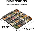 SpaceAid Spice Drawer Organizer with 36 Spice Jars, 386 Spice Labels, 4 Tier Seasoning Rack Tray Insert for Kitchen Drawers, 16.75" Wide x 17.5" Deep