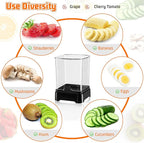 2 Pack Fruit Slicer Cup for Strawberry, Banana, Hard-Boiled Egg - Detachable Cutter with Push Plate - Rapid & Safe Slicing Kitchen Gadget for Quick Meal Prep (Black)